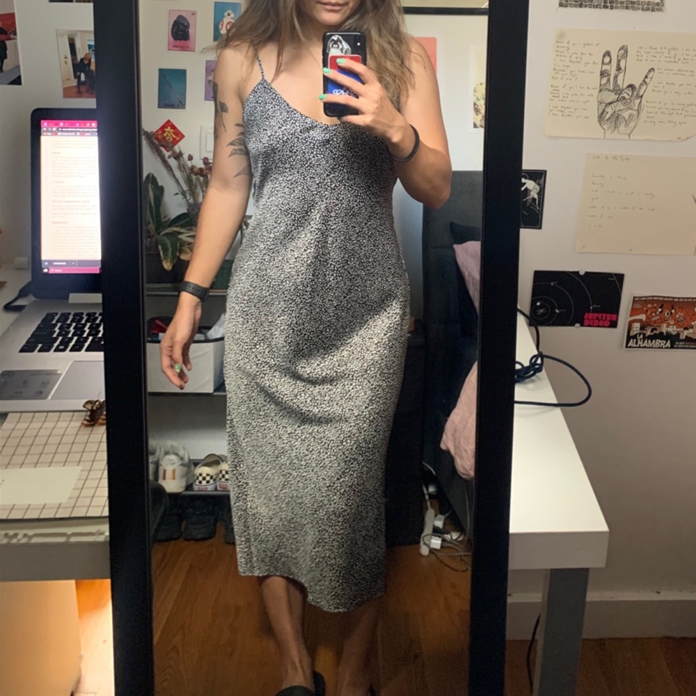 Satin bias cut slip dress!